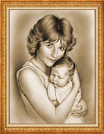 Портрет по фото. "Мать и дитя"
